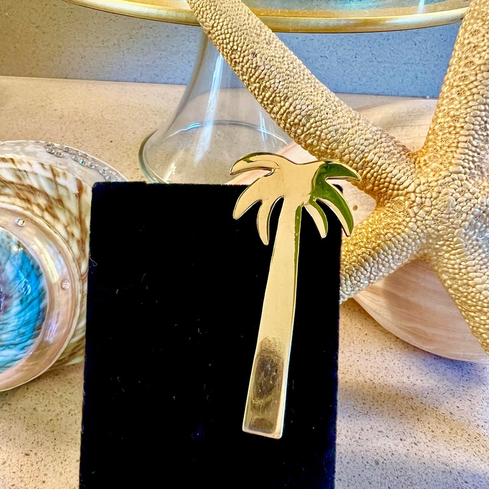 Vermeil over Sterling Silver Palm Tree Pin 2 1/2” in length.